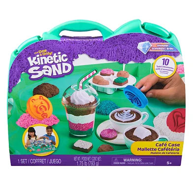 Kinetic Sand Cafe Case speelset met cafékoffer en 793 g zand in 4 kleuren bij De Gele Flamingo