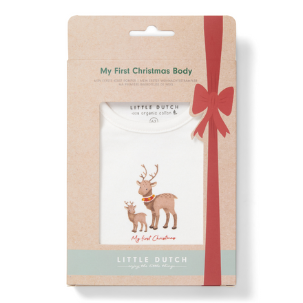 * Little Dutch Bodysuit My First Christmas Lange Mouwen | Wit