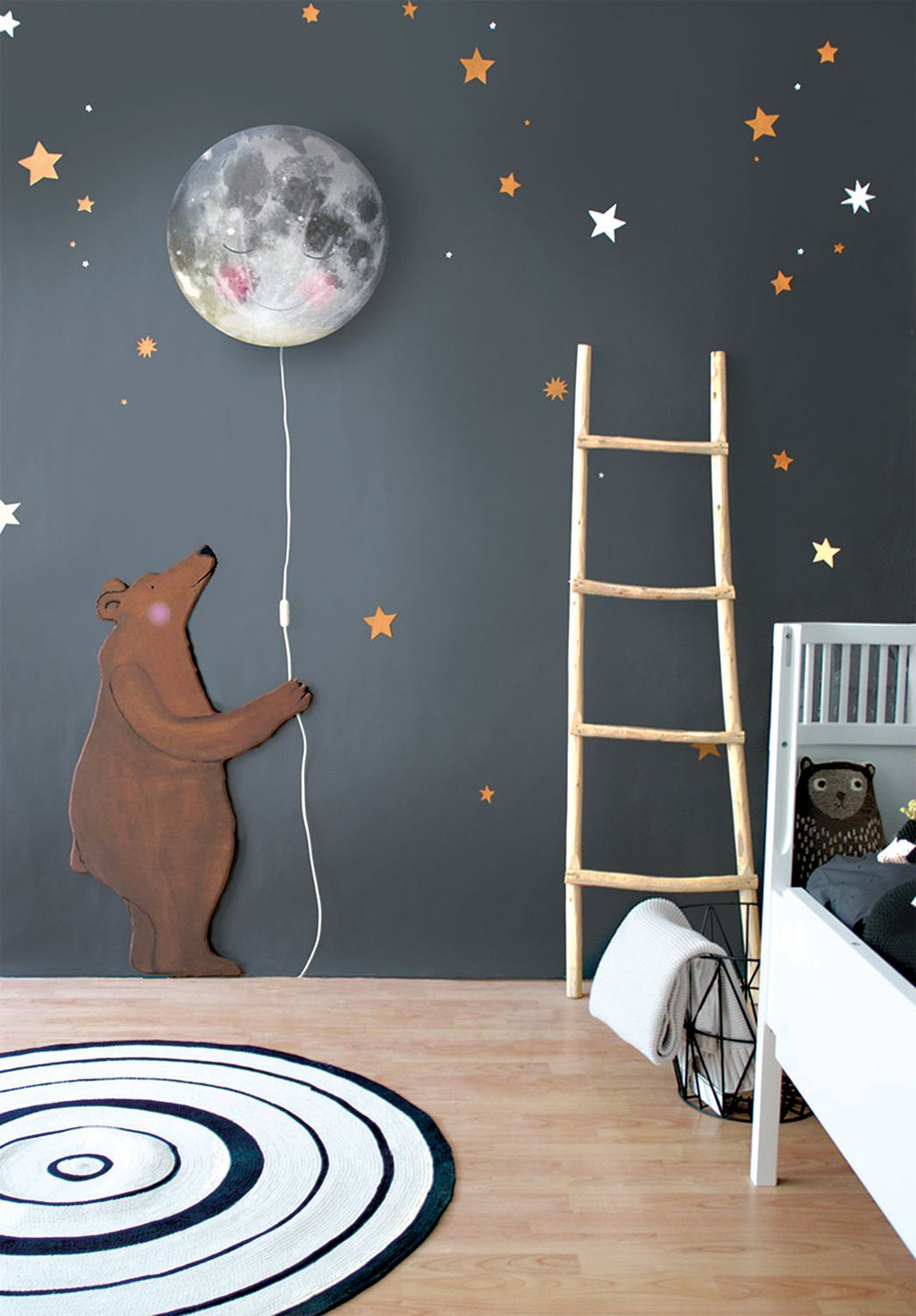 Hartendief wandlamp | Ga slapen, Maan! 45 cm