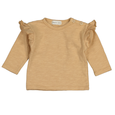 Bean's Straw Frilly T-shirt | Sand*