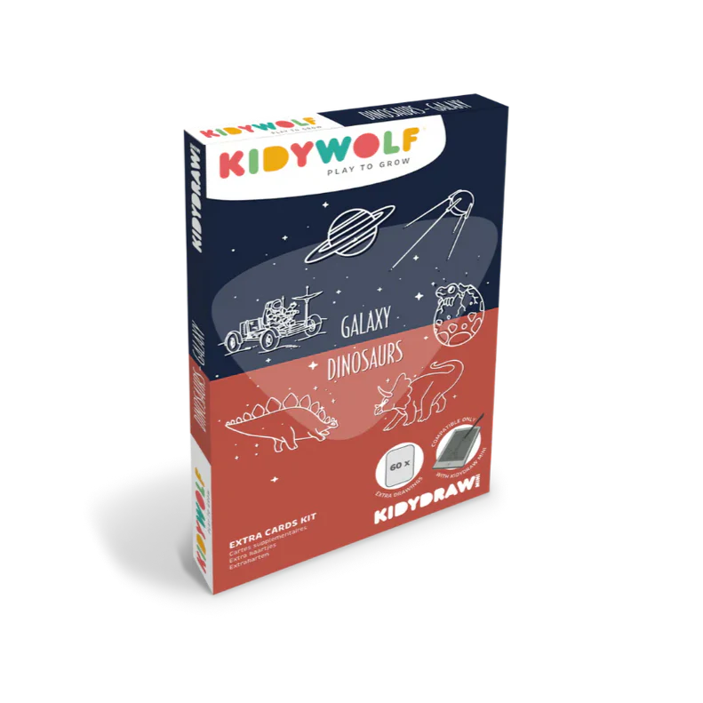 Kidywolf Navulling Voor Kidydraw-Mini Tablet | Galaxy & Dinosaurussen
