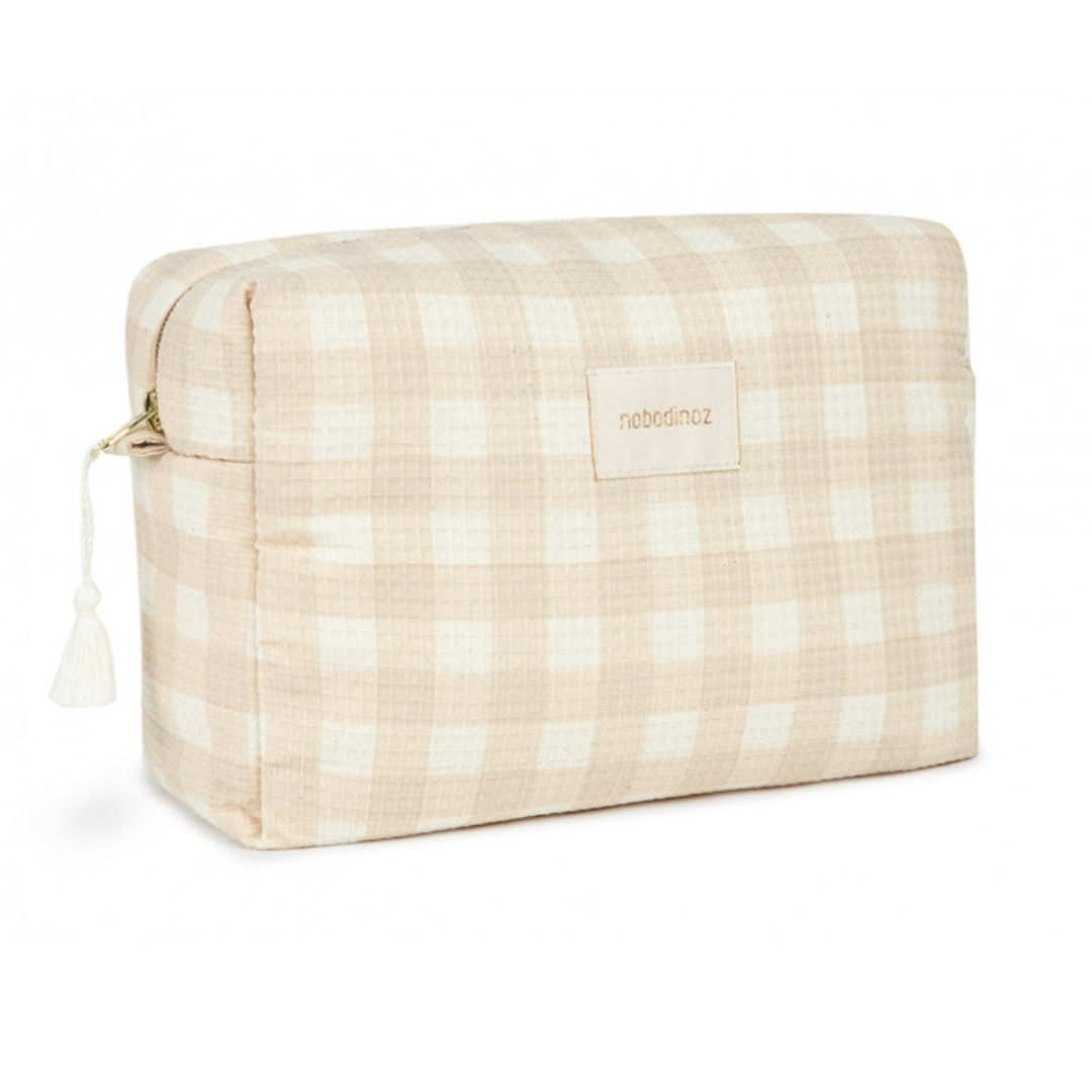 Nobodinoz Vanity Case Toilettas Diva Waterproof | Ivory Checks