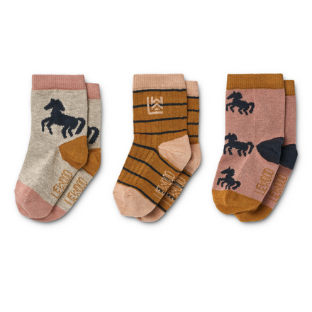 ZZZ Liewood Silas Socks 3 pack | Horses - Dark Rosetta Mix*