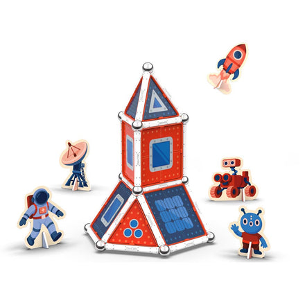 Geomag Mars Exploration set met magnetische staafjes, bolletjes en panelen, De Gele Flamingo