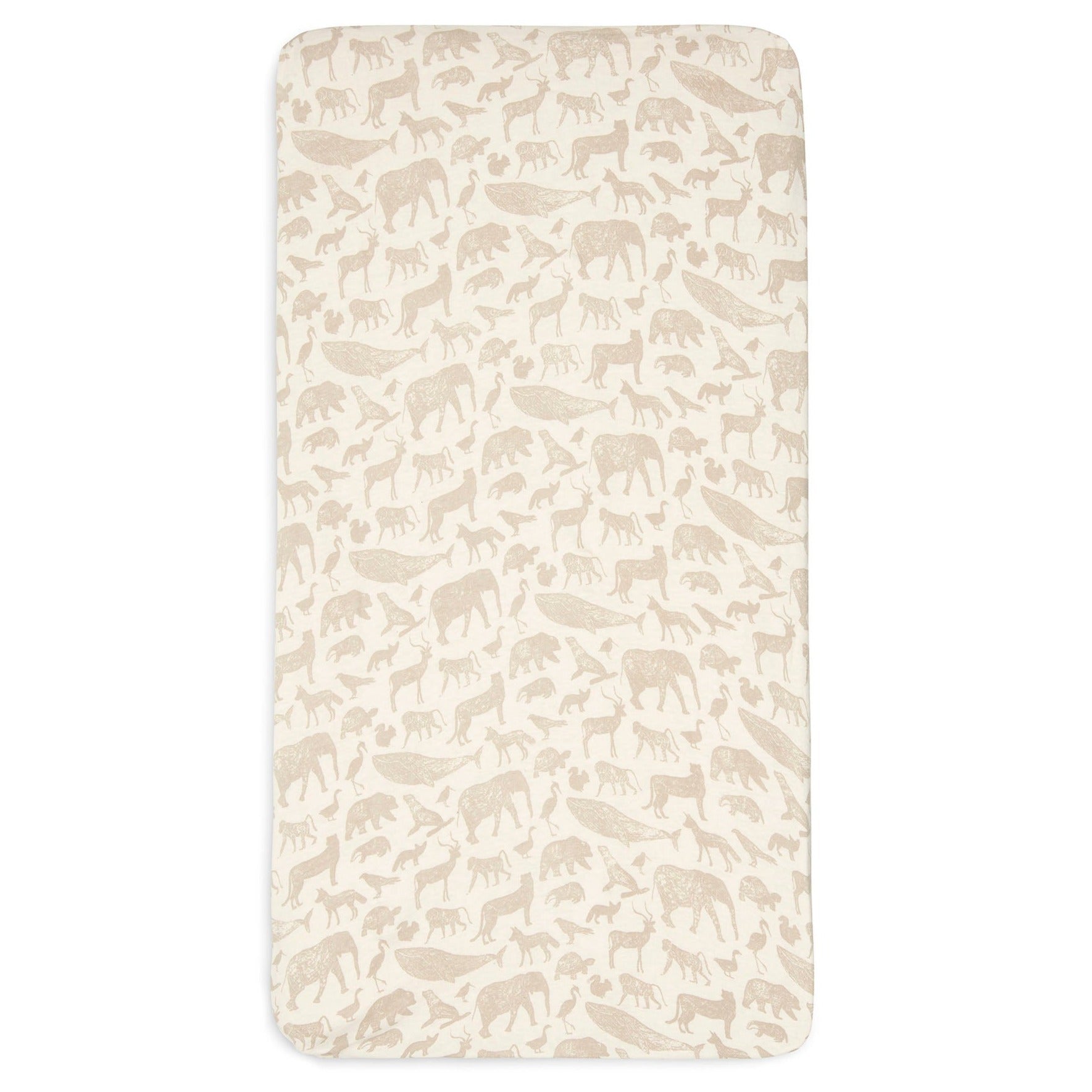 Jollein Hoeslaken Jersey Wieg 40/50x80/90cm | Animals Nougat