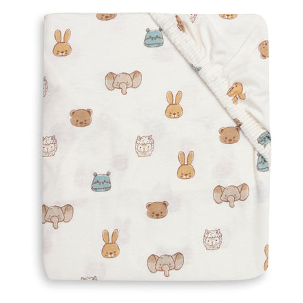 Jollein hoeslaken jersey met de Jollies dierenprint voor een wiegmatras