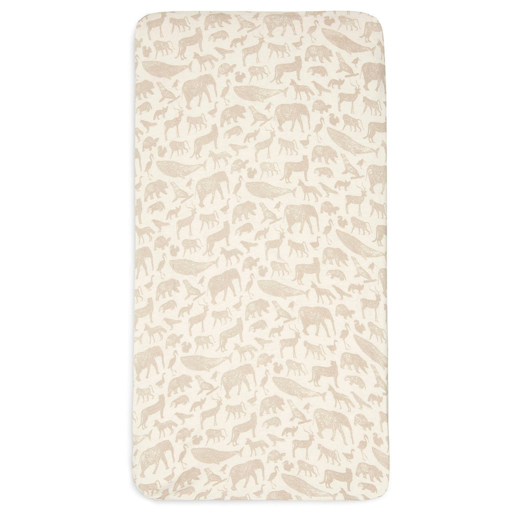 Jollein Hoeslaken Jersey 60x120cm | Animals Nougat
