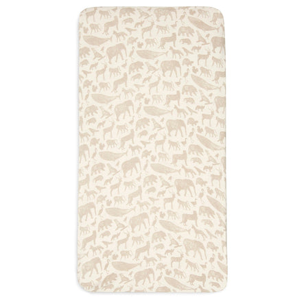 Jollein Hoeslaken Jersey 60x120cm | Animals Nougat