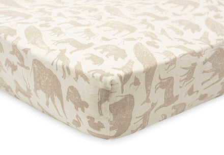 Jollein Hoeslaken Jersey 60x120cm | Animals Nougat