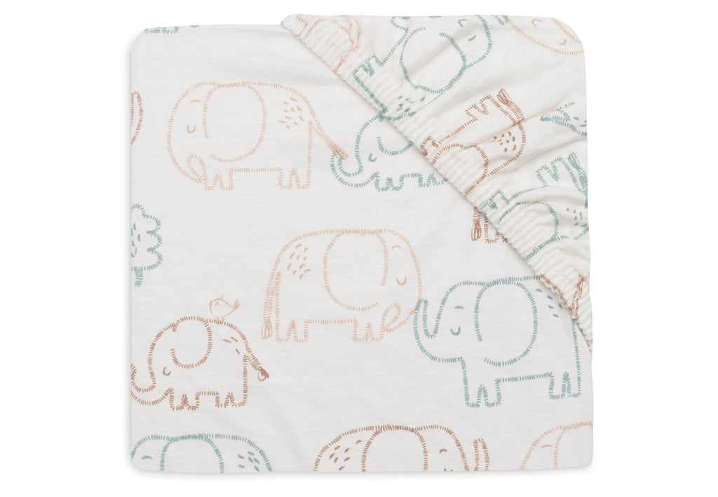 Jollein Hoeslaken Jersey 60x120cm | Elephant Tales