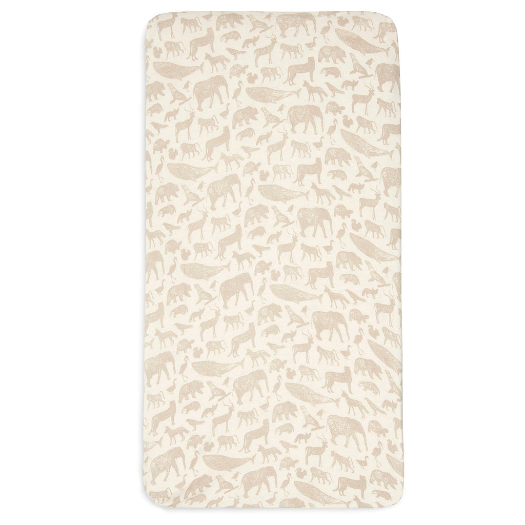 Jollein Hoeslaken Jersey 70x140cm | Animals Nougat