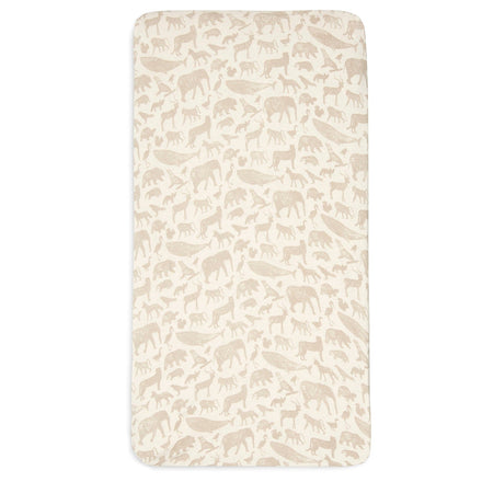 Jollein Hoeslaken Jersey 70x140cm | Animals Nougat