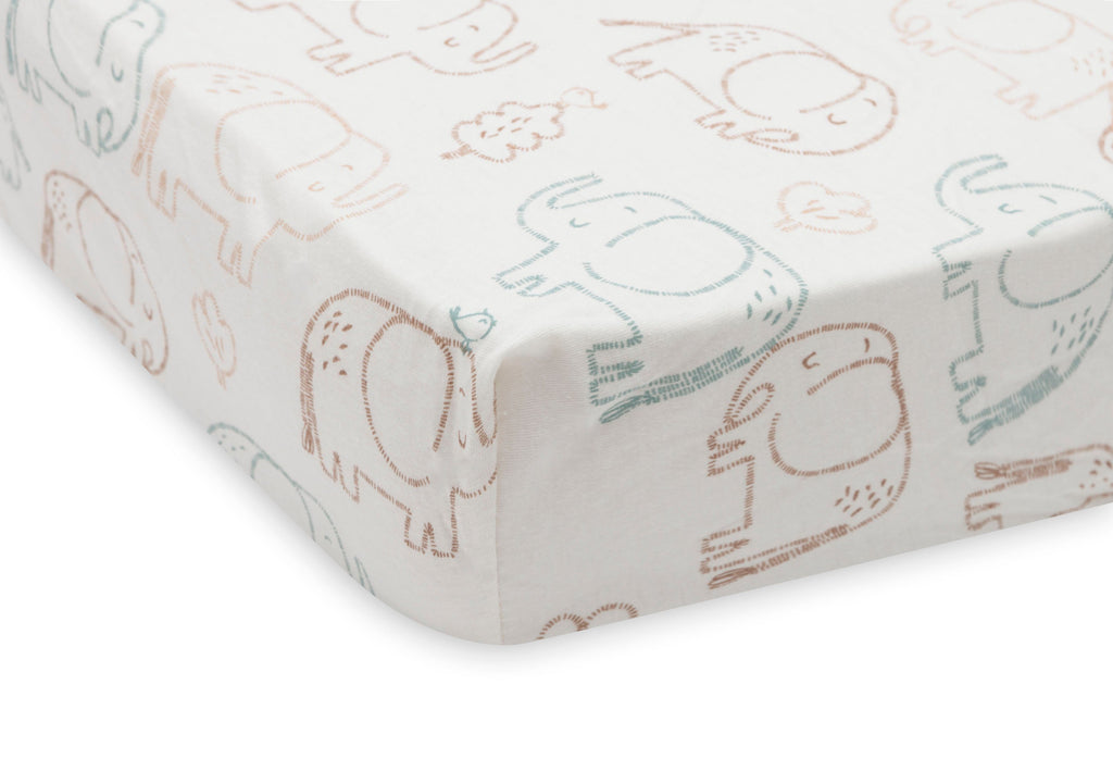 Jollein Hoeslaken Jersey 70/75x140/150cm | Elephant Tales