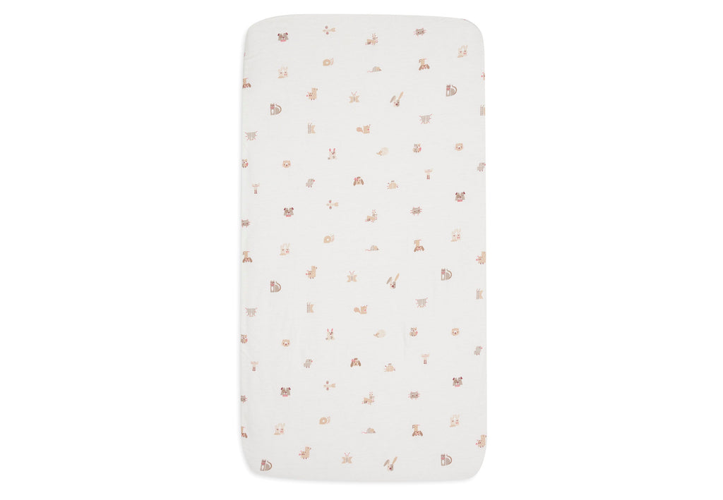 Jollein Hoeslaken Jersey 70/75x140/150cm | Animal Friends