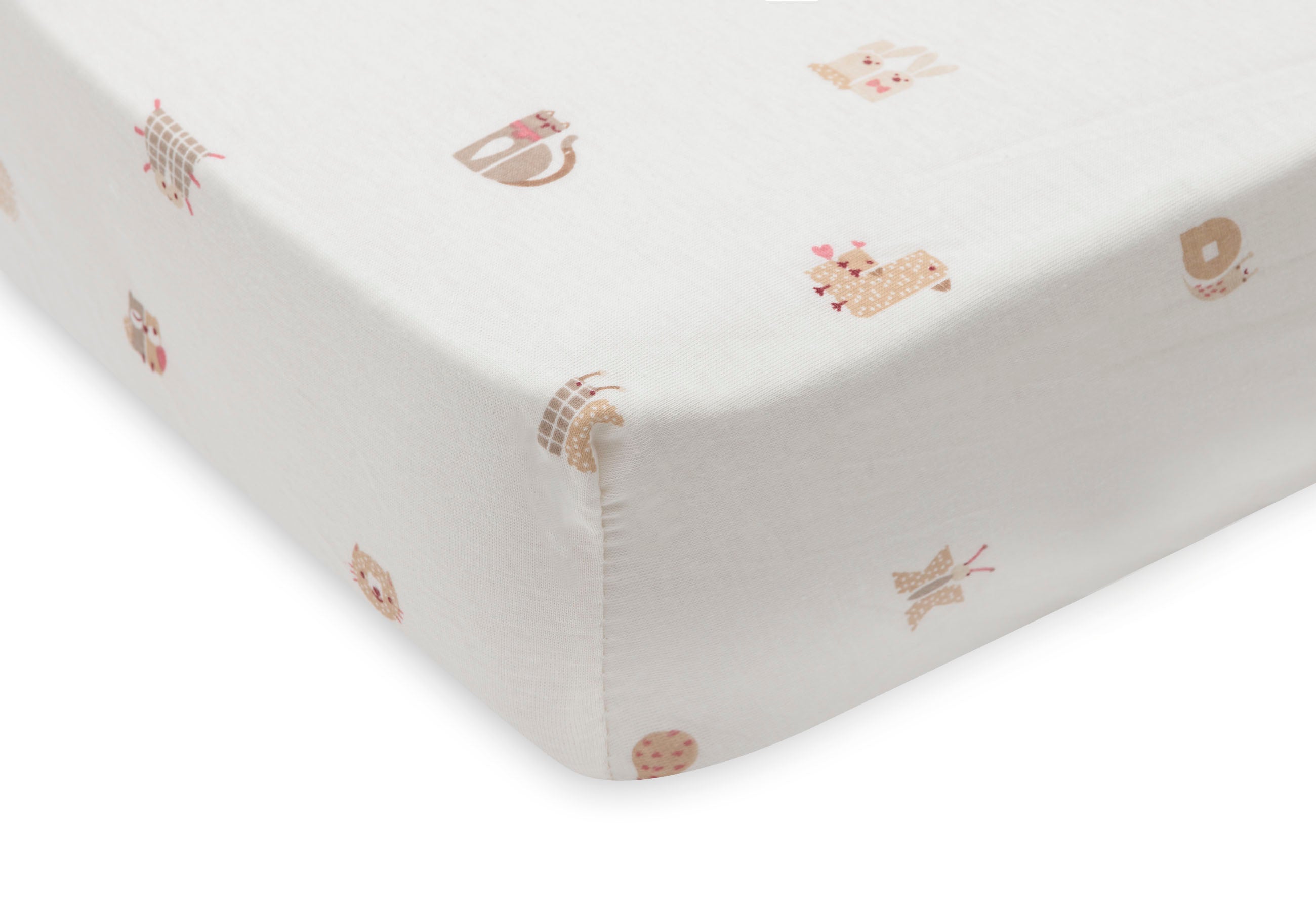 Jollein Hoeslaken Jersey 70/75x140/150cm | Animal Friends
