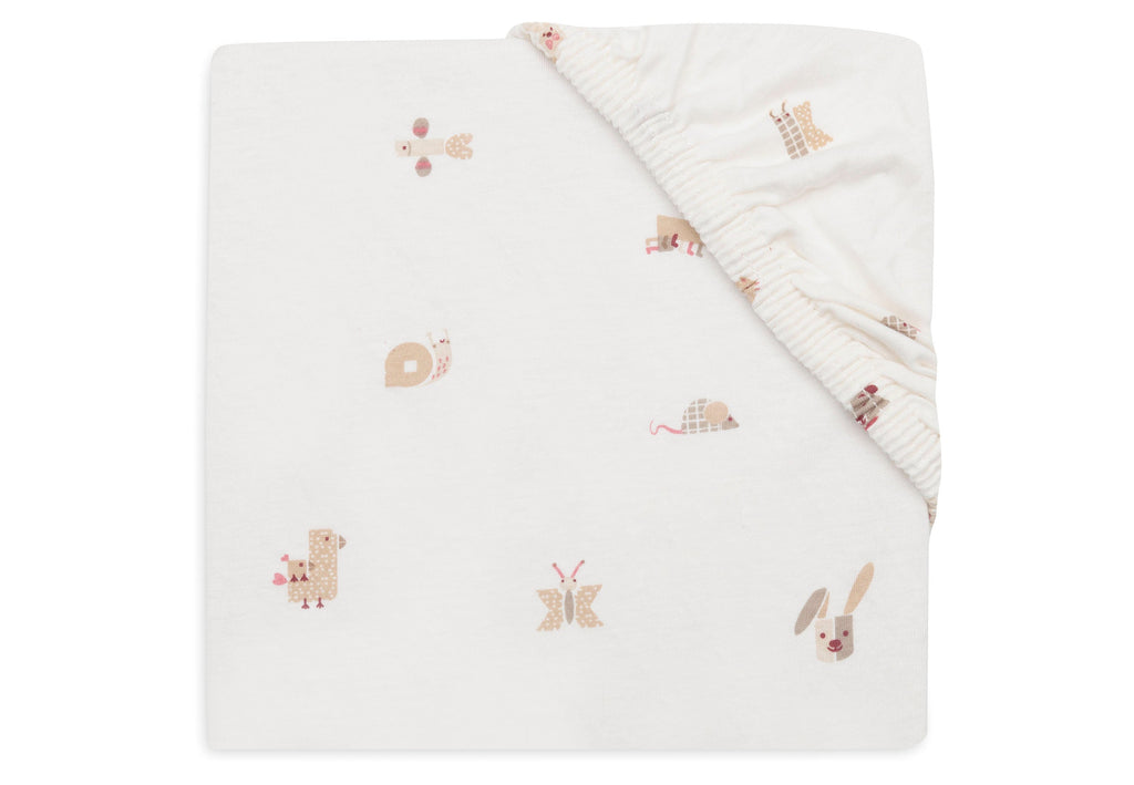 Jollein Hoeslaken Jersey 70/75x140/150cm | Animal Friends