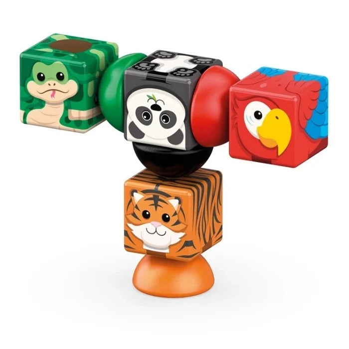 Magicube jungleblokken van Geomag, magnetisch aan alle zes zijden voor makkelijk bouwen bij De Gele Flamingo