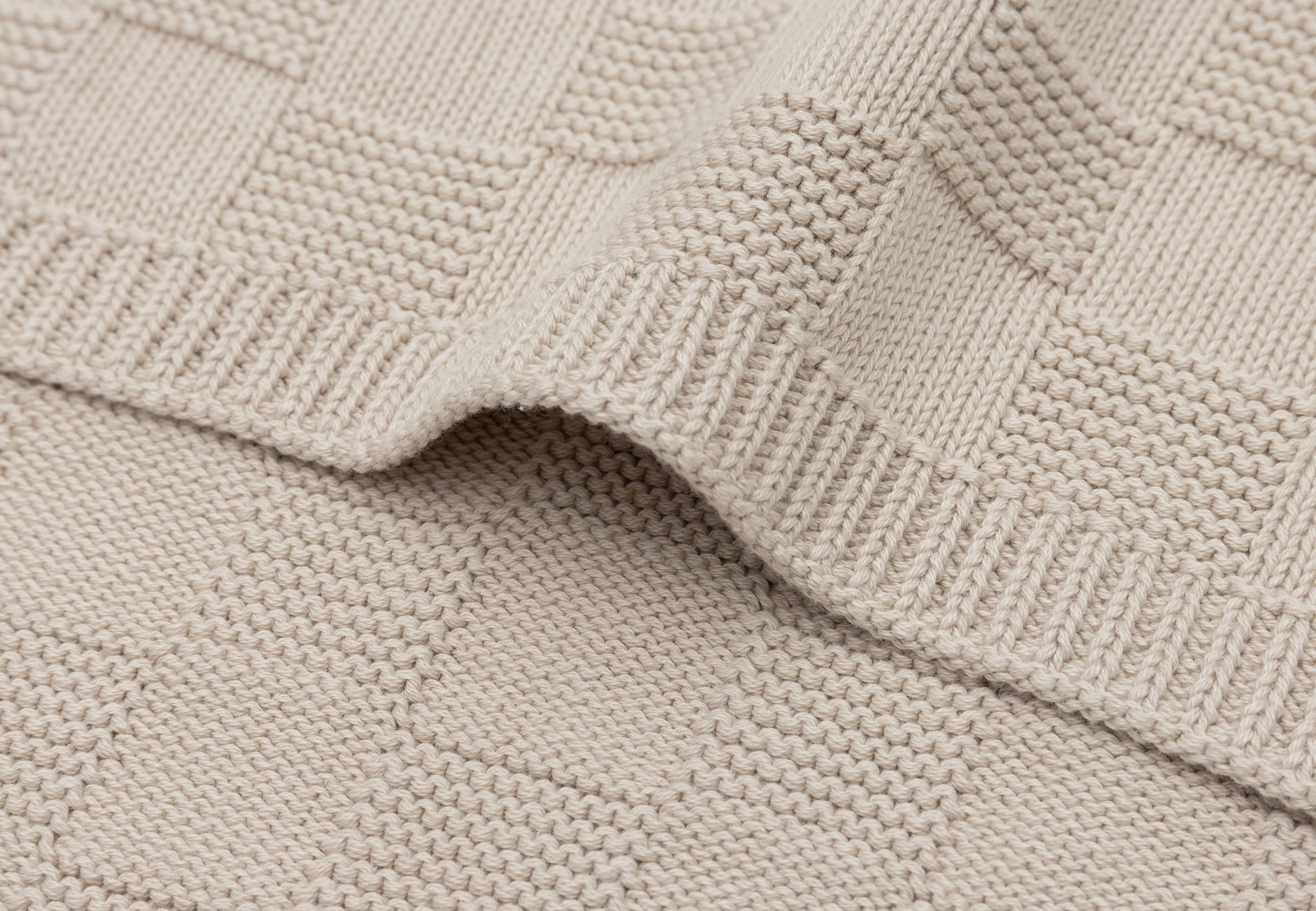 Jollein Deken Wieg 75x100cm Box Knit | Warm Sand Gots