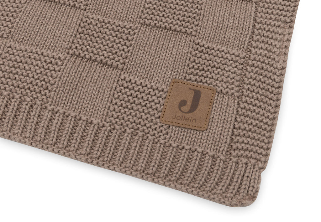 Jollein Deken Wieg 75x100cm Box Knit | Milky Coffee | Gots