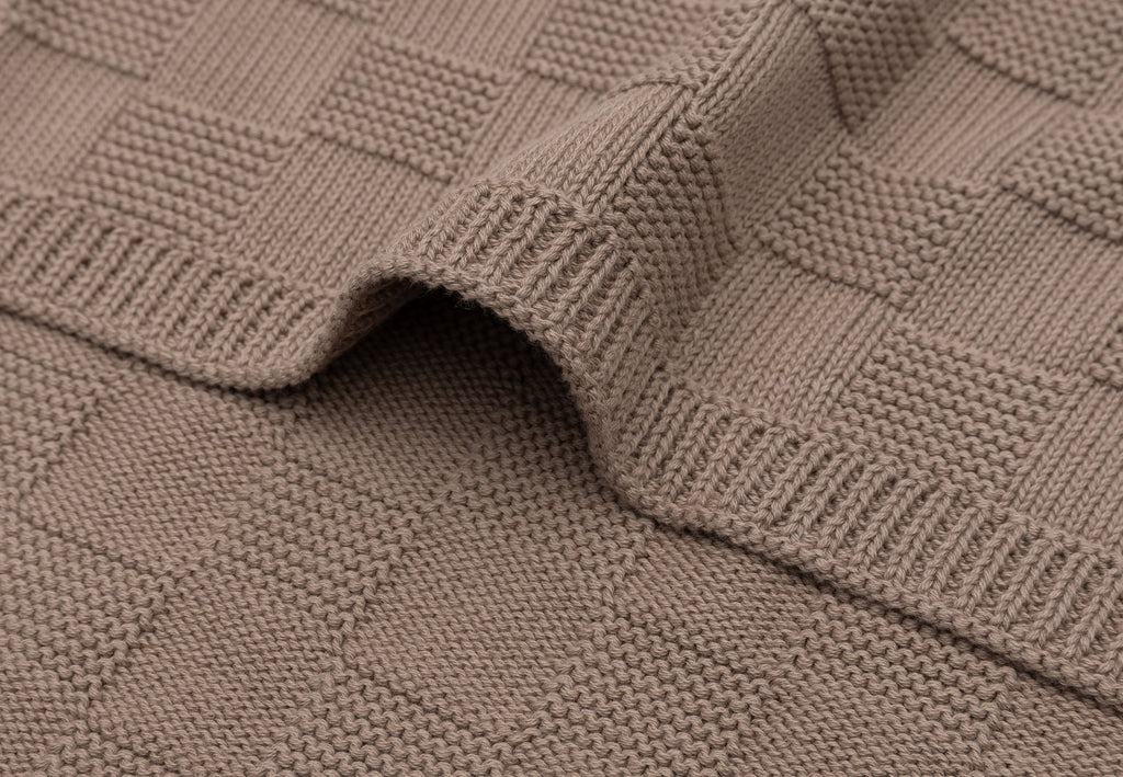 Jollein Deken Wieg 75x100cm Box Knit | Milky Coffee | Gots