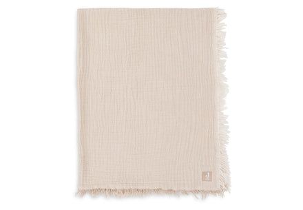 Jollein Deken Ledikant 120x120cm Fringe Stripe Biscuit/Ivory Gots