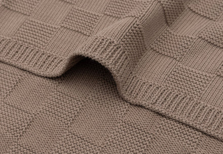 Jollein Deken Ledikant 100x150cm Box Knit | Milky Coffee | Gots