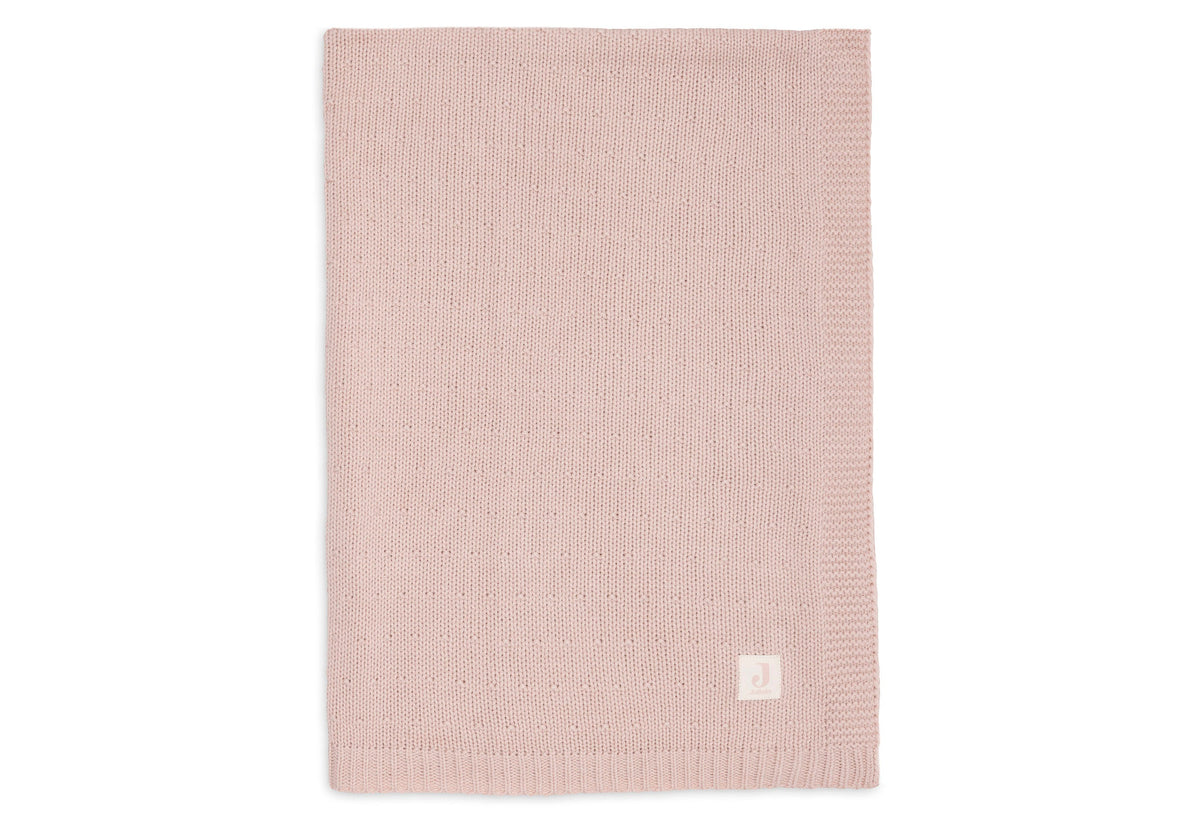 Jollein ledikantdeken Sprinkle Knit Silk Rose, close-up van de gebreide rand