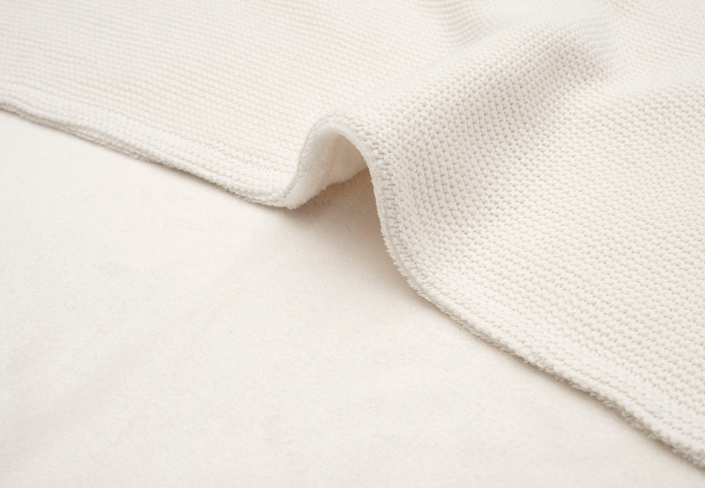 zzz Jollein Wiegdeken Fleece 75x100cm | Basic Knit Ivory / Coral