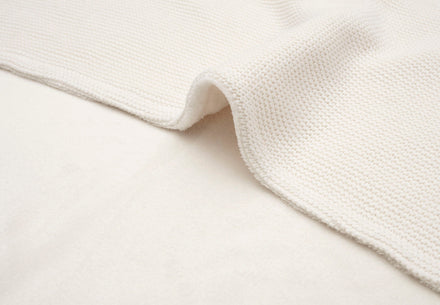 zzz Jollein Wiegdeken Fleece 75x100cm | Basic Knit Ivory / Coral