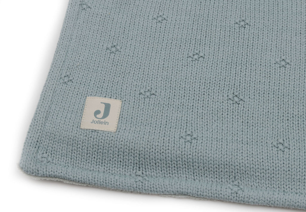 Jollein Wiegdeken 75x100cm Cosy Knit Sea Green/Velvet