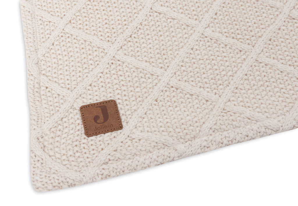 Jollein Wiegdeken 75x100cm Check Knit Oatmeal/Teddy Fleece