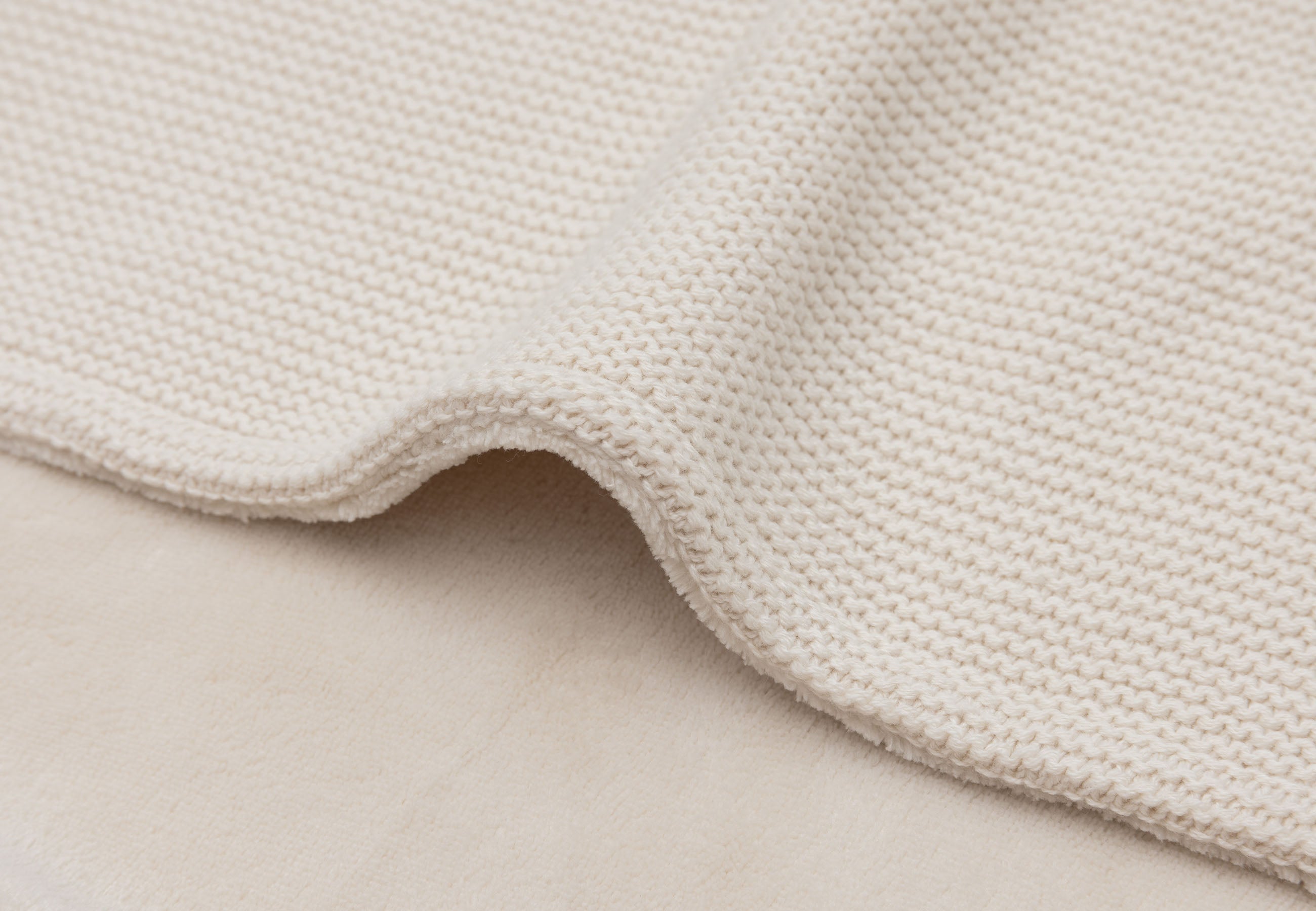 Jollein Deken Wieg 75x100cm Basic Knit | Oatmeal/Velvet