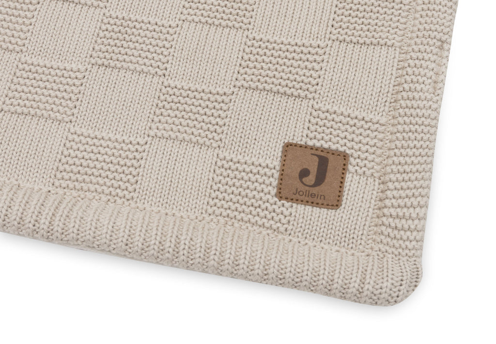 Jollein Deken Wieg 75x100cm Box Knit | Warm Sand/Velvet | Gots