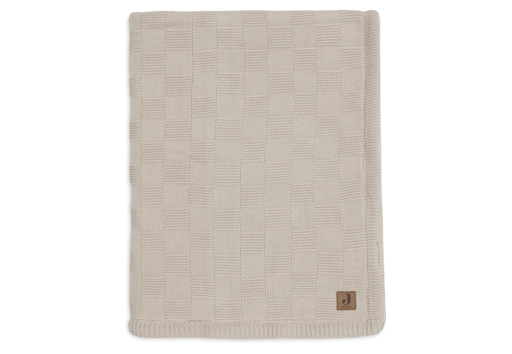 Jollein Deken Wieg 75x100cm Box Knit | Warm Sand/Velvet | Gots