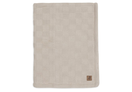Jollein Deken Wieg 75x100cm Box Knit | Warm Sand/Velvet | Gots
