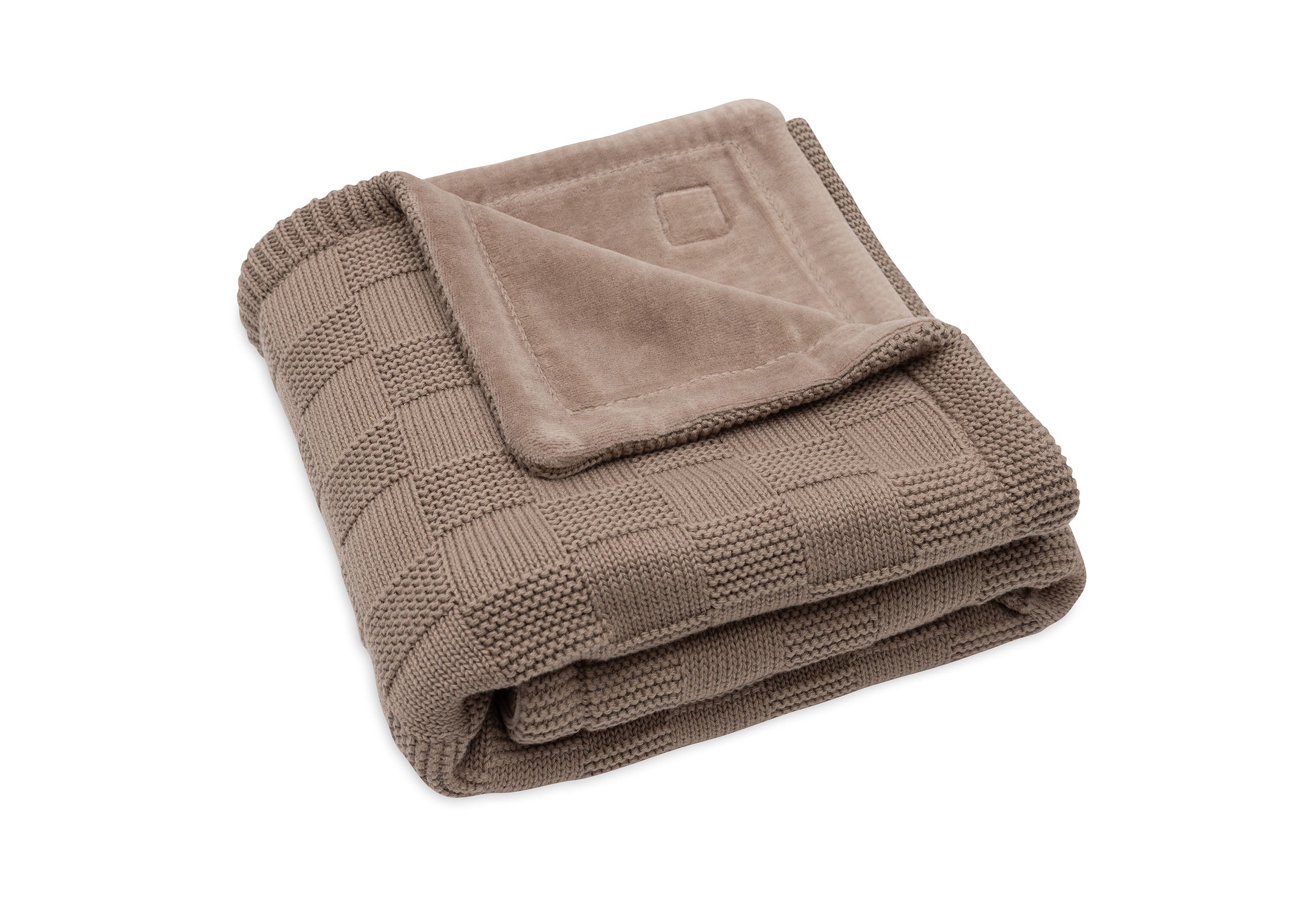 Jollein Deken Wieg 75x100cm Box Knit | Milky Coffee/Velvet | Gots