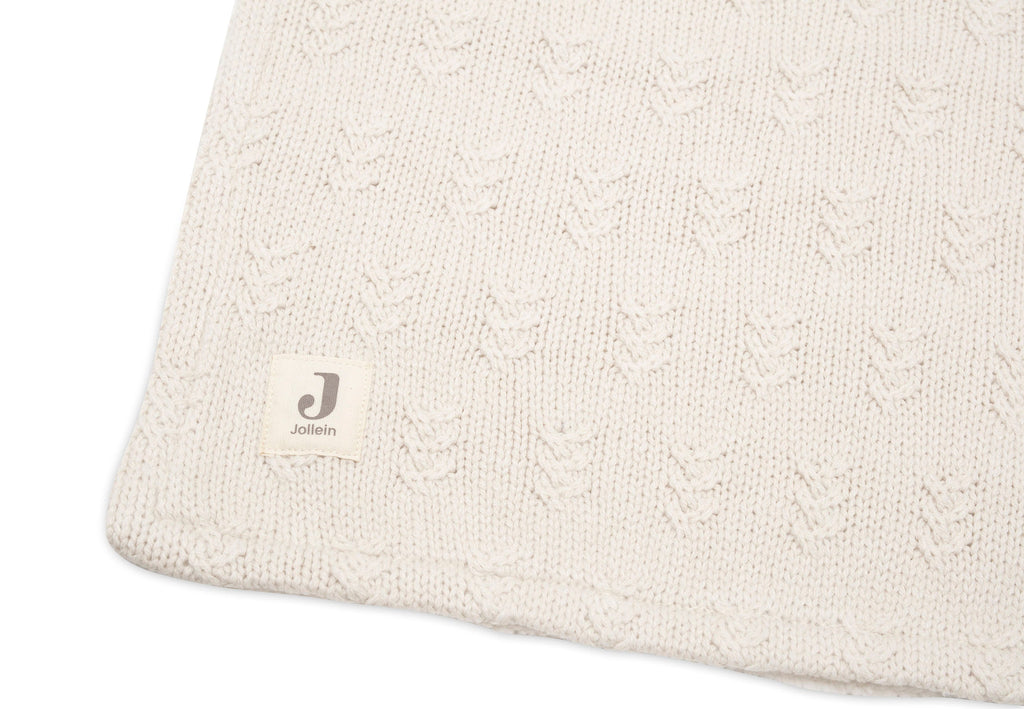 * Jollein Ledikant Deken 100x150cm | Grain Knit Oatmeal / Velvet*