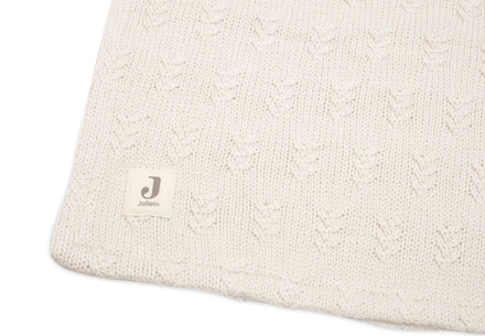 * Jollein Ledikant Deken 100x150cm | Grain Knit Oatmeal / Velvet*