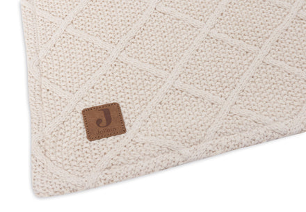 Jollein Ledikantdeken 100x150cm Check Knit Oatmeal/Teddy Fleece