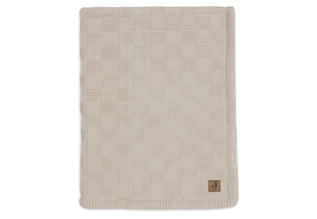Jollein Deken Ledikant 100x150cm Box Knit | Warm Sand/Velvet Gots