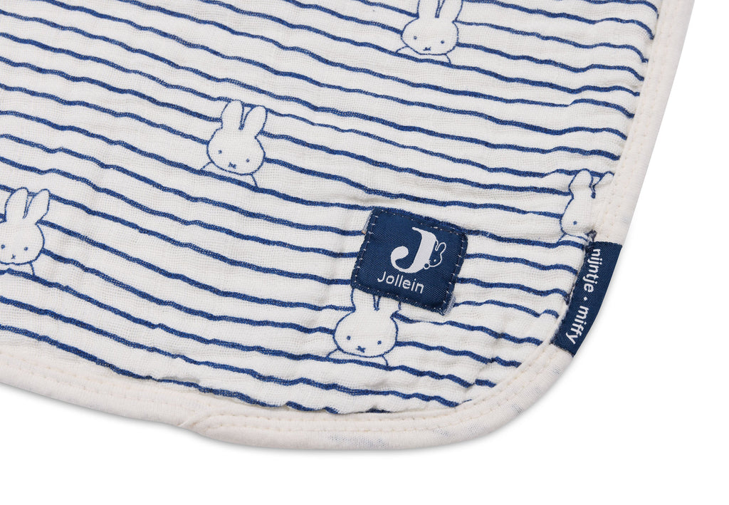 Jollein Deken Hydrofiel Wieg 75x100cm | Miffy Stripe Navy