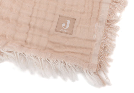 Jollein Deken Wieg 75x100cm | Fringe Moonstone/Ivory Gots