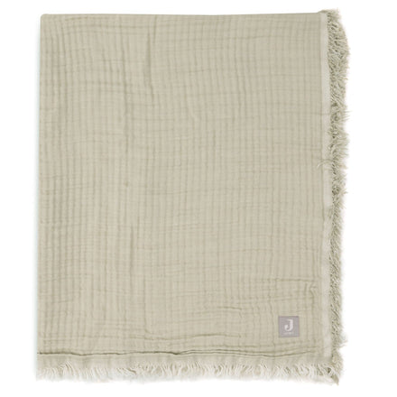 Jollein Deken Wieg 75x100cm | Fringe Olive Green/Ivory Gots