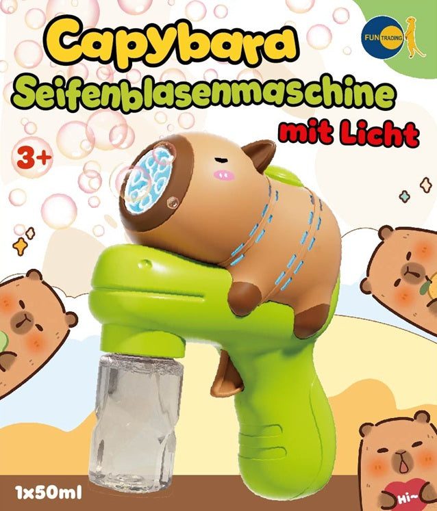 FunTrading automatische bellenblaasmachine met licht in capybara-design bij De Gele Flamingo
