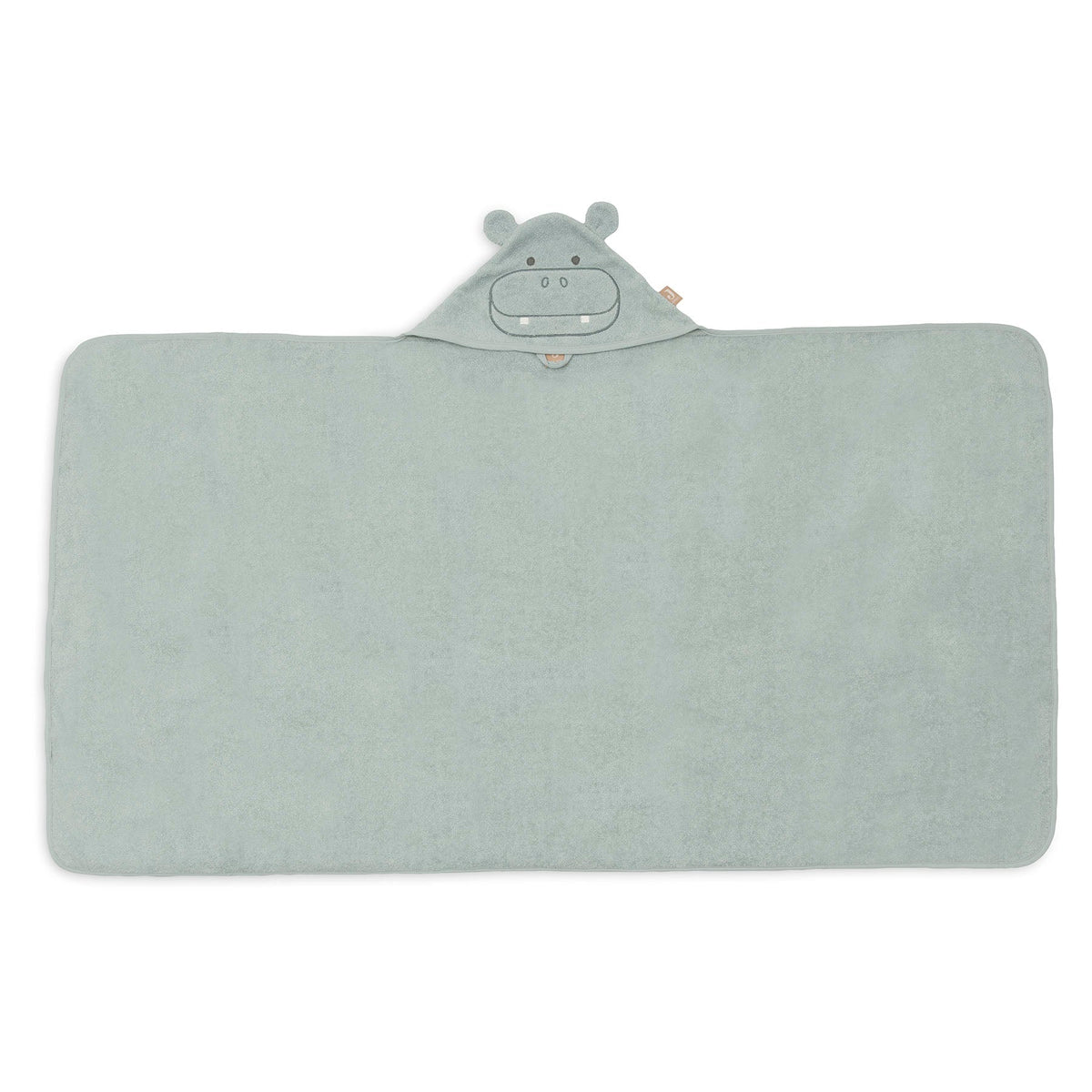 Jollein badcape badstof 70x130 cm Hippo Happy met oortjes op de capuchon