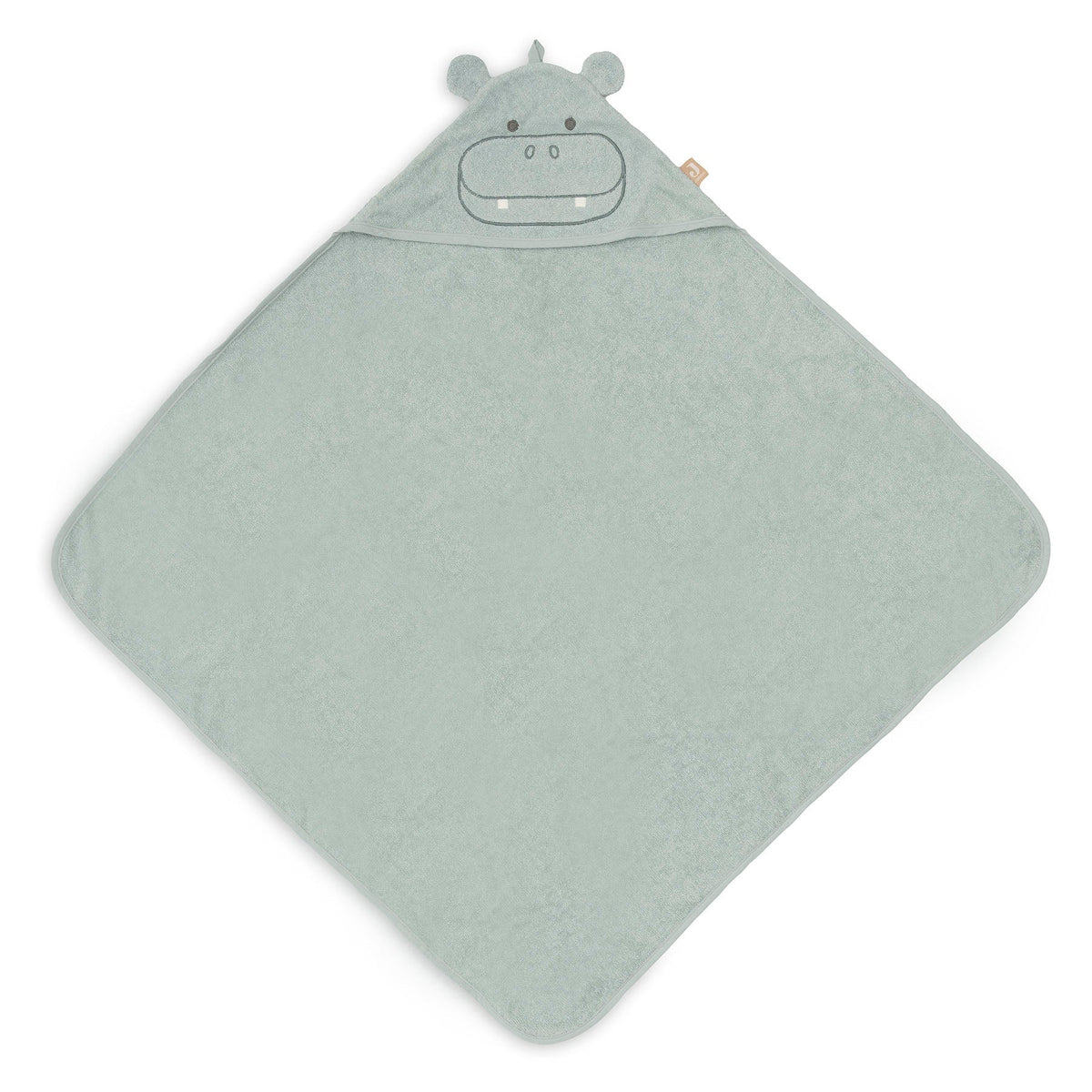 Jollein badcape badstof 75x75 cm Hippo Happy met nijlpaardcapuchon
