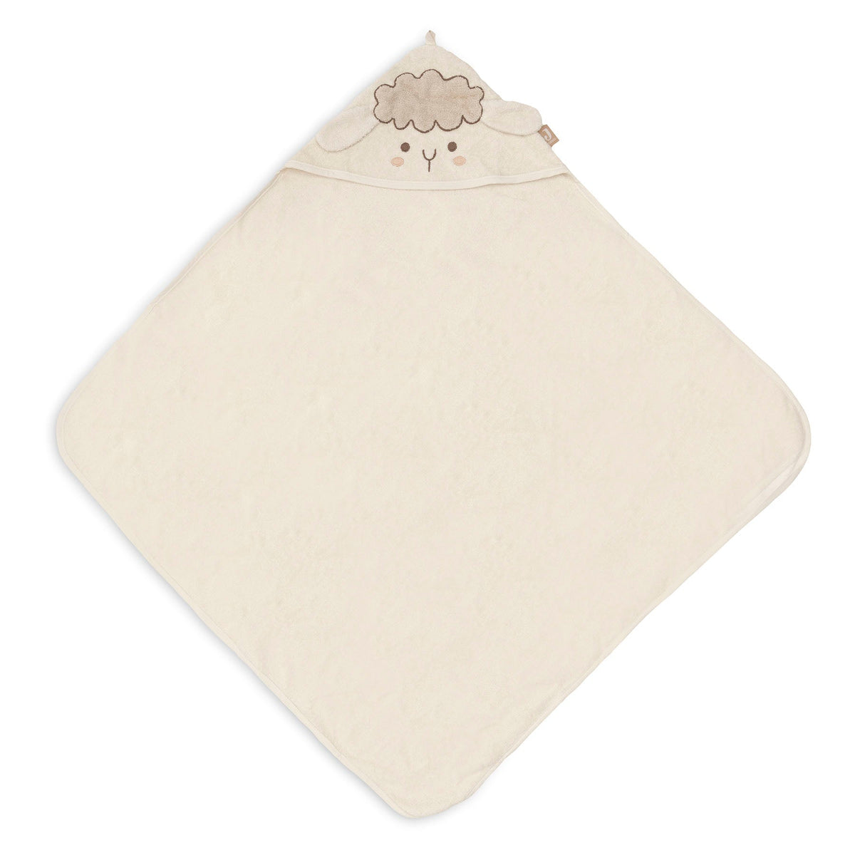 Jollein badcape badstof 75x75 cm Sheep Sonny met schaapcapuchon