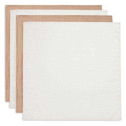 Jollein Hydrofiele Doek Small 70x70cm Biscuit/Ivory (4Pack)