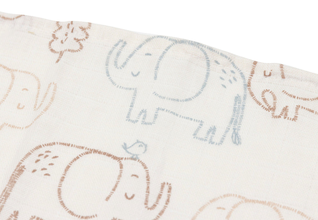 Jollein Hydrofiele Doek Small 70x70cm | Elephant Tales | 3st
