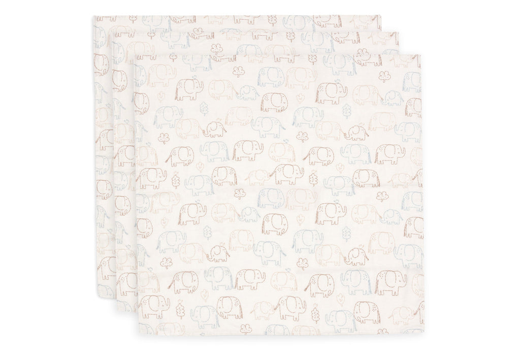 Jollein Hydrofiele Doek Small 70x70cm | Elephant Tales | 3st